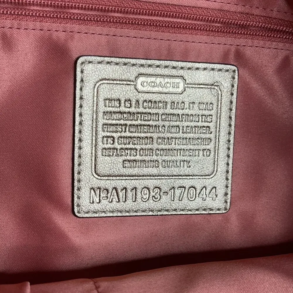 NWT COACH Pink Khaki Multi 17044 Audrey Op Art Leigh Slim Tote